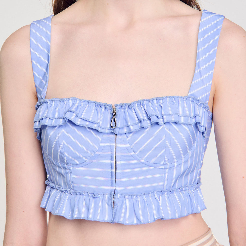 Sandro Women Striped crop top
