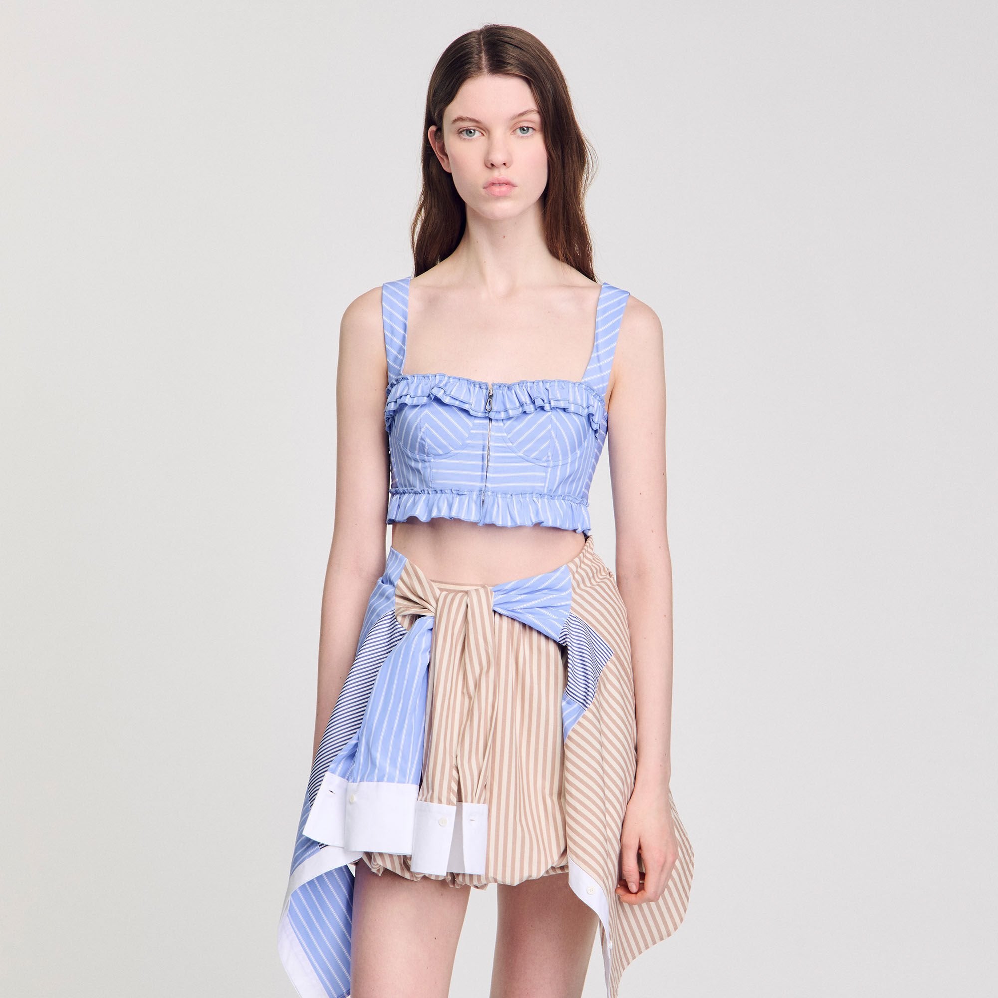 Sandro Women Striped crop top