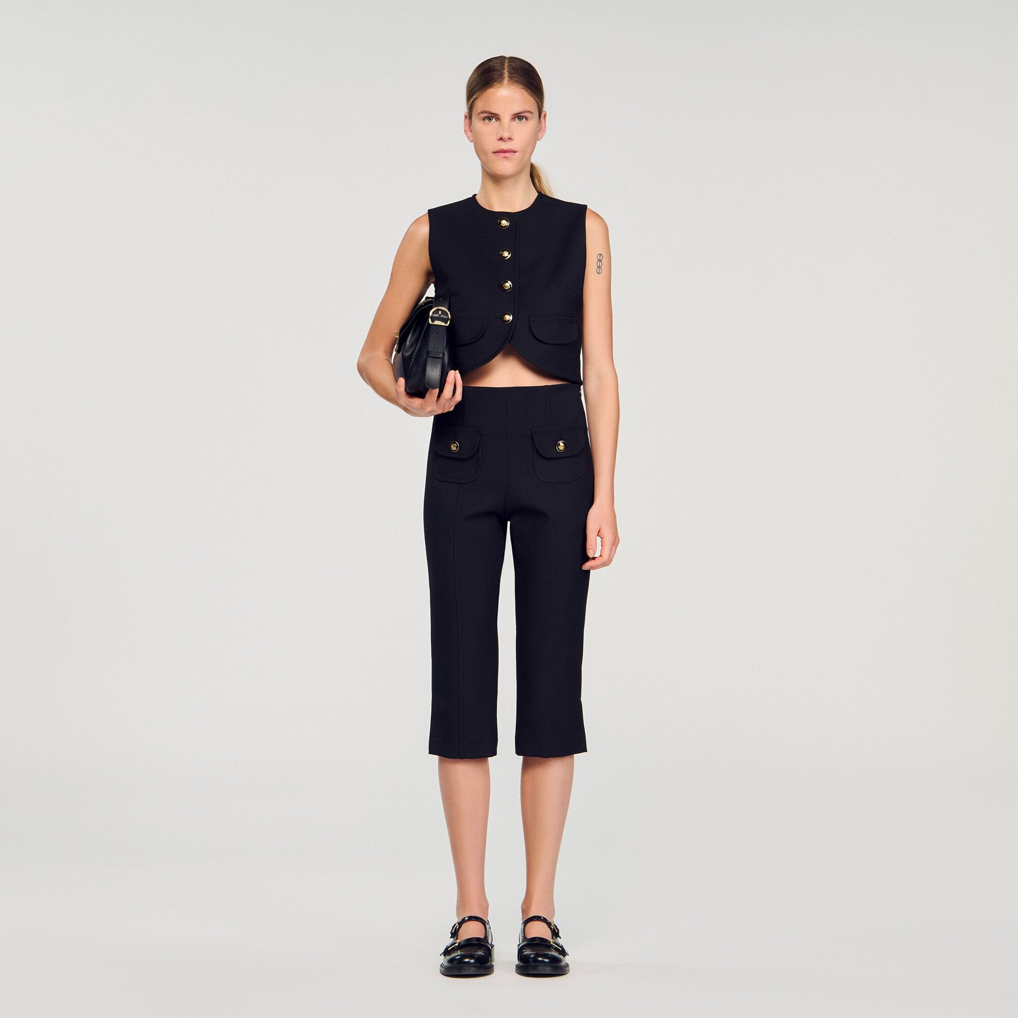 Sandro Women Buttoned crop top