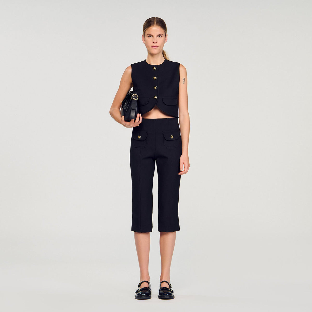 Sandro Women Buttoned crop top