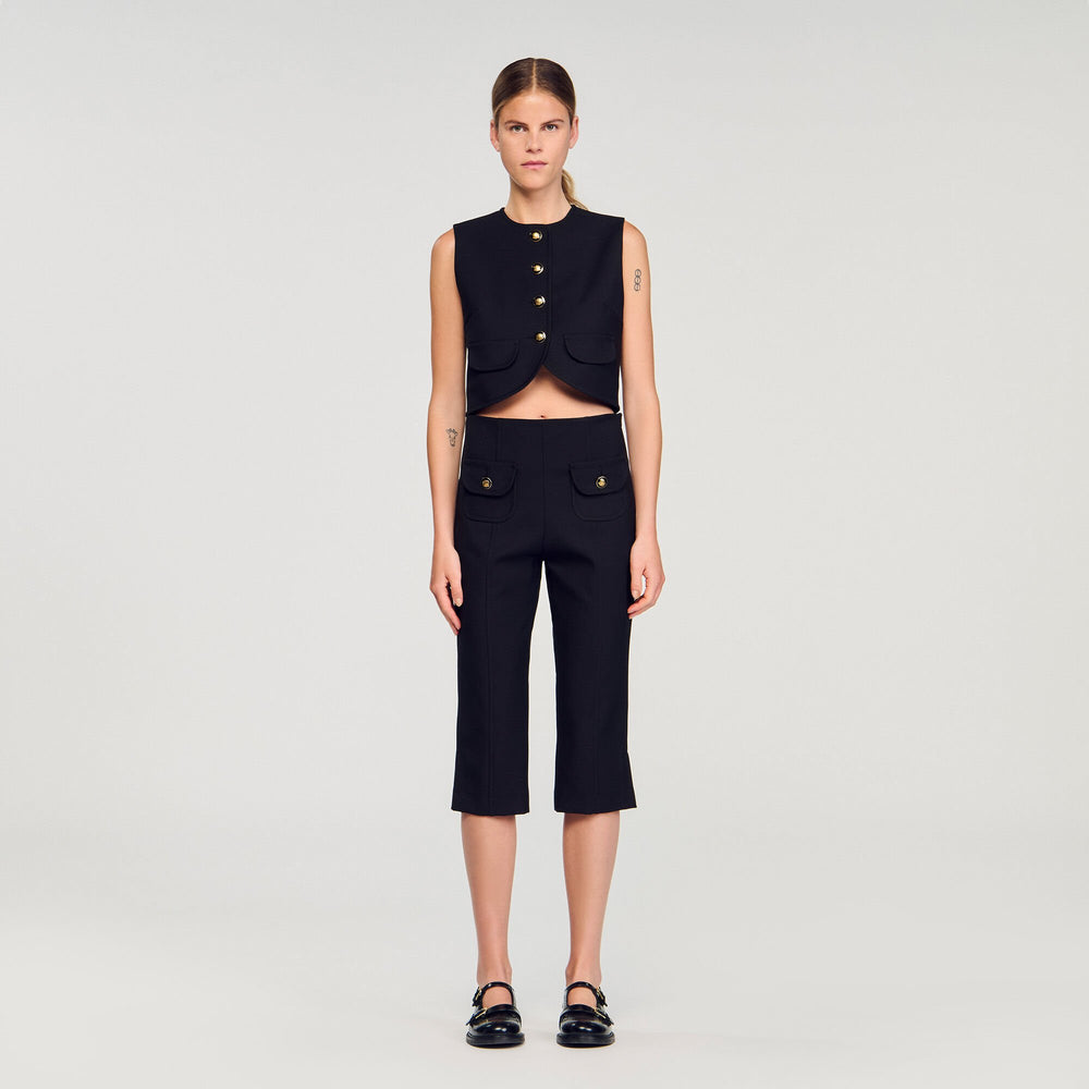 Sandro Women Buttoned crop top