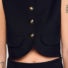Sandro Women Buttoned crop top