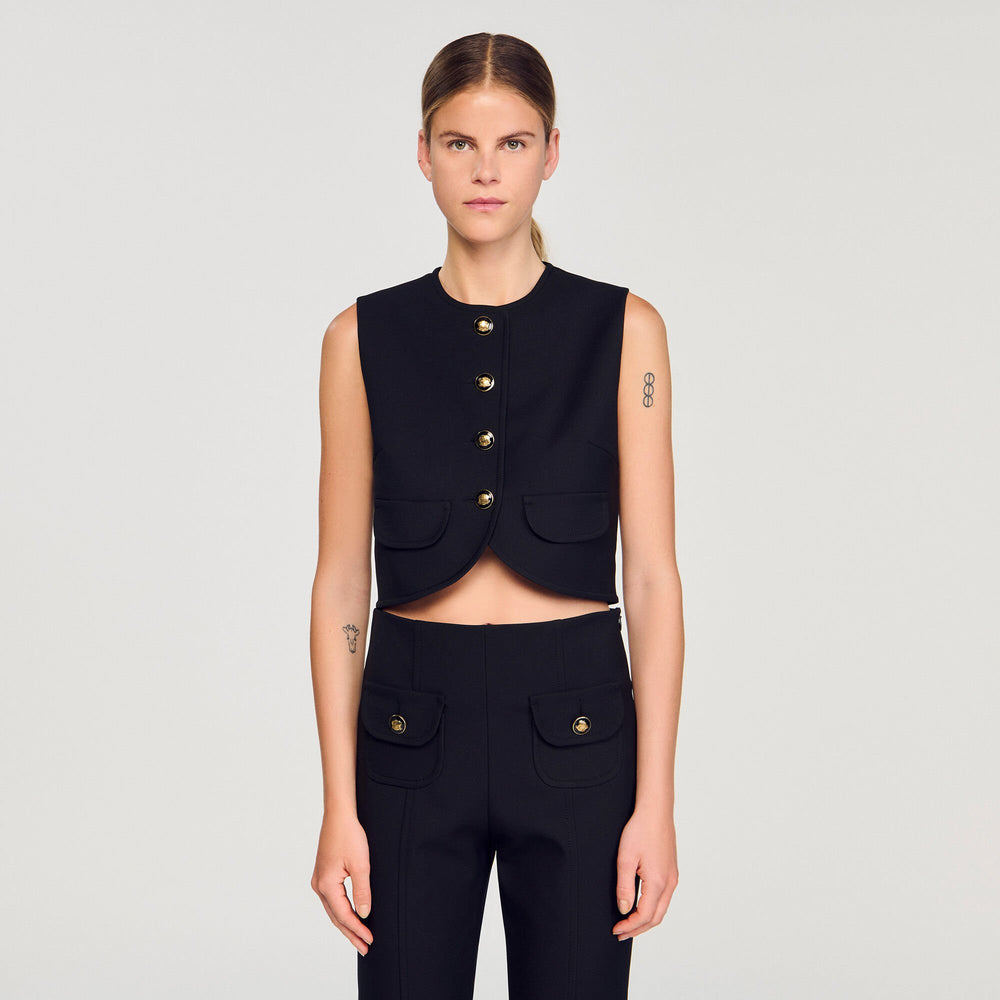 Sandro Women Buttoned crop top