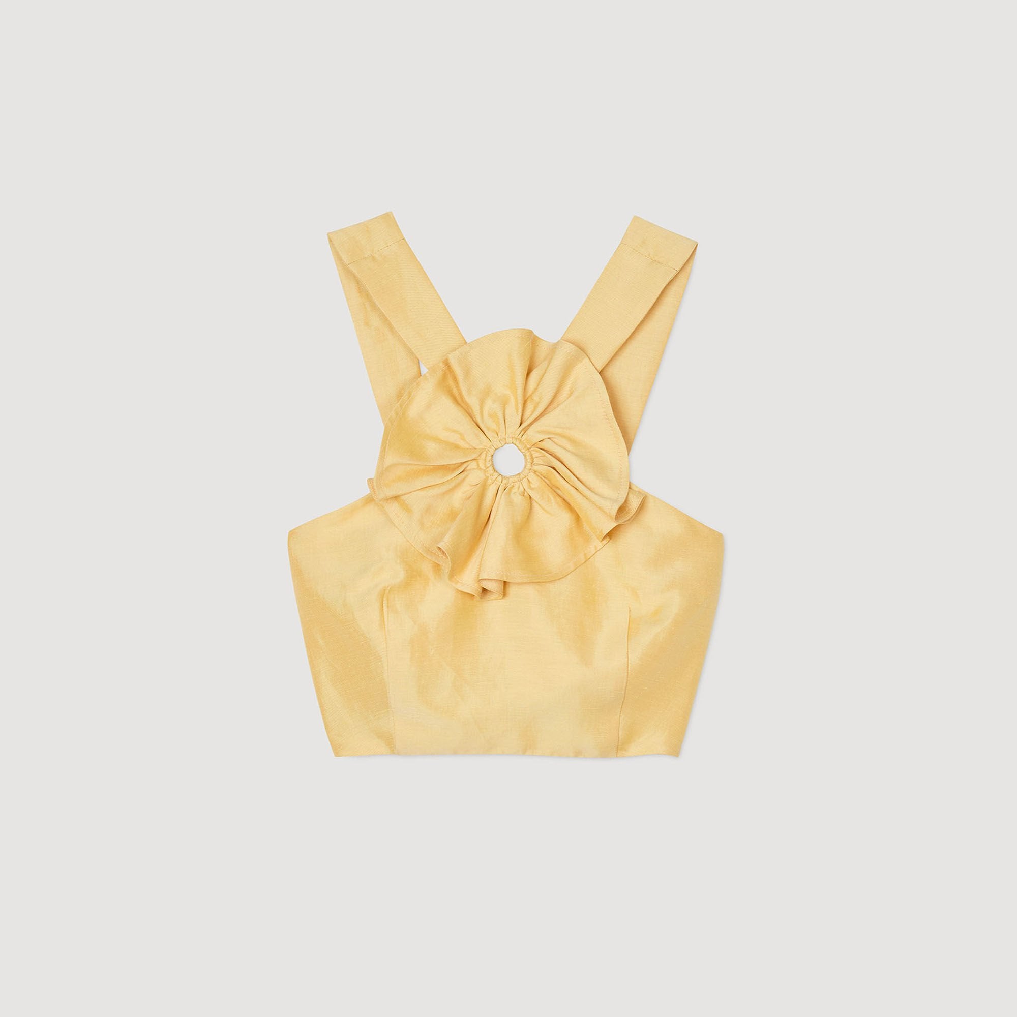 Sandro Women Ruffled flower detailed crop top