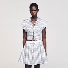 Sandro Women Striped sleeveless crop top