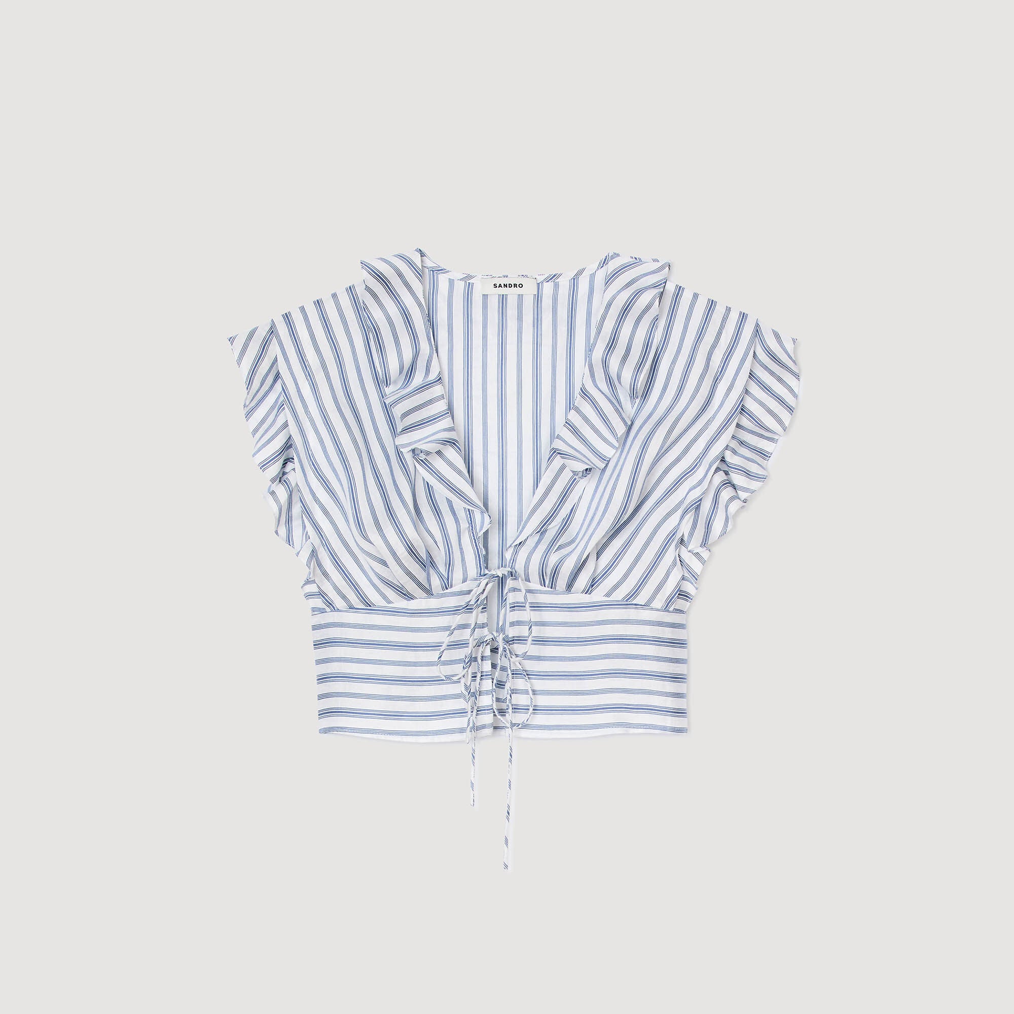 Sandro Women Striped sleeveless crop top