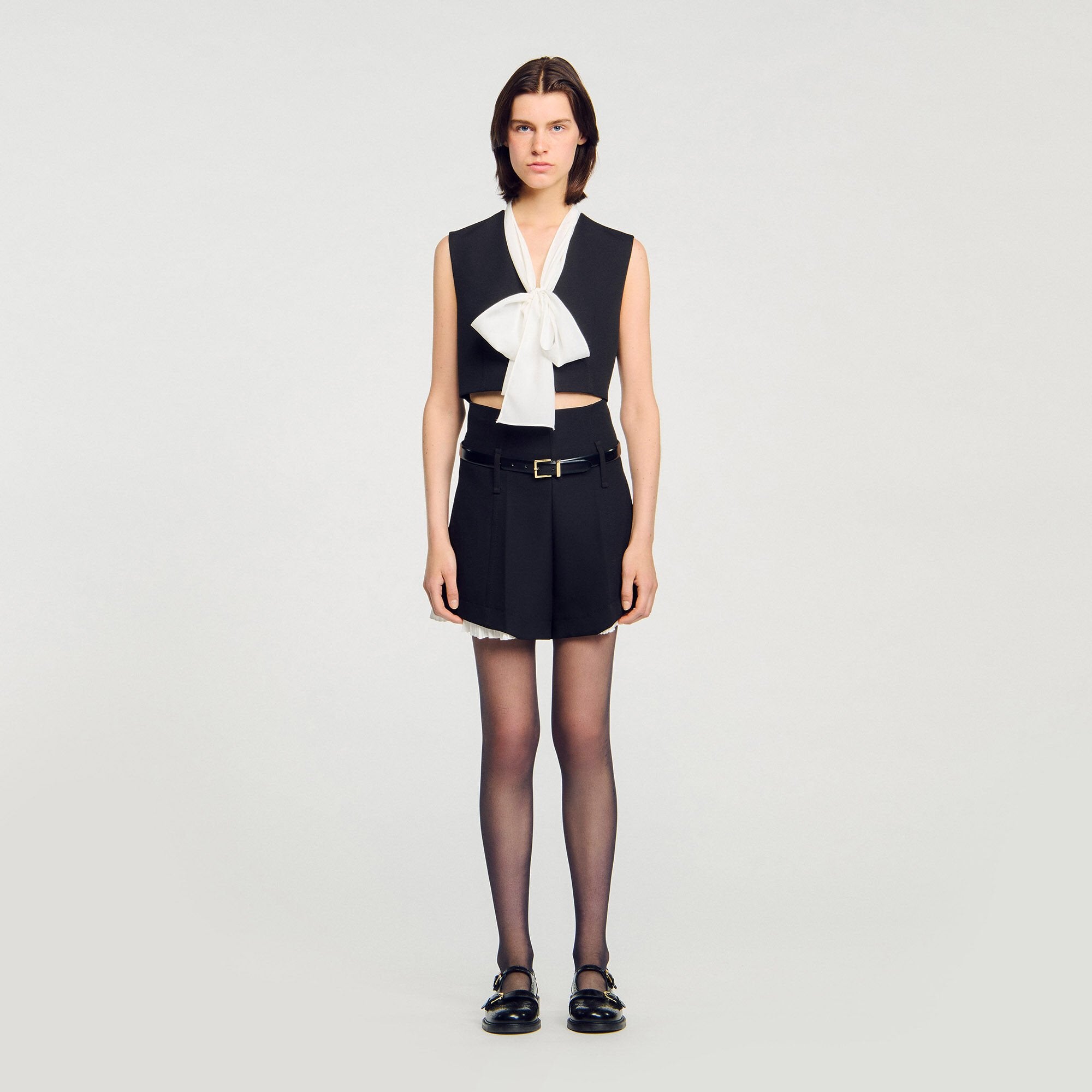 Sandro Women Bow neck crop top