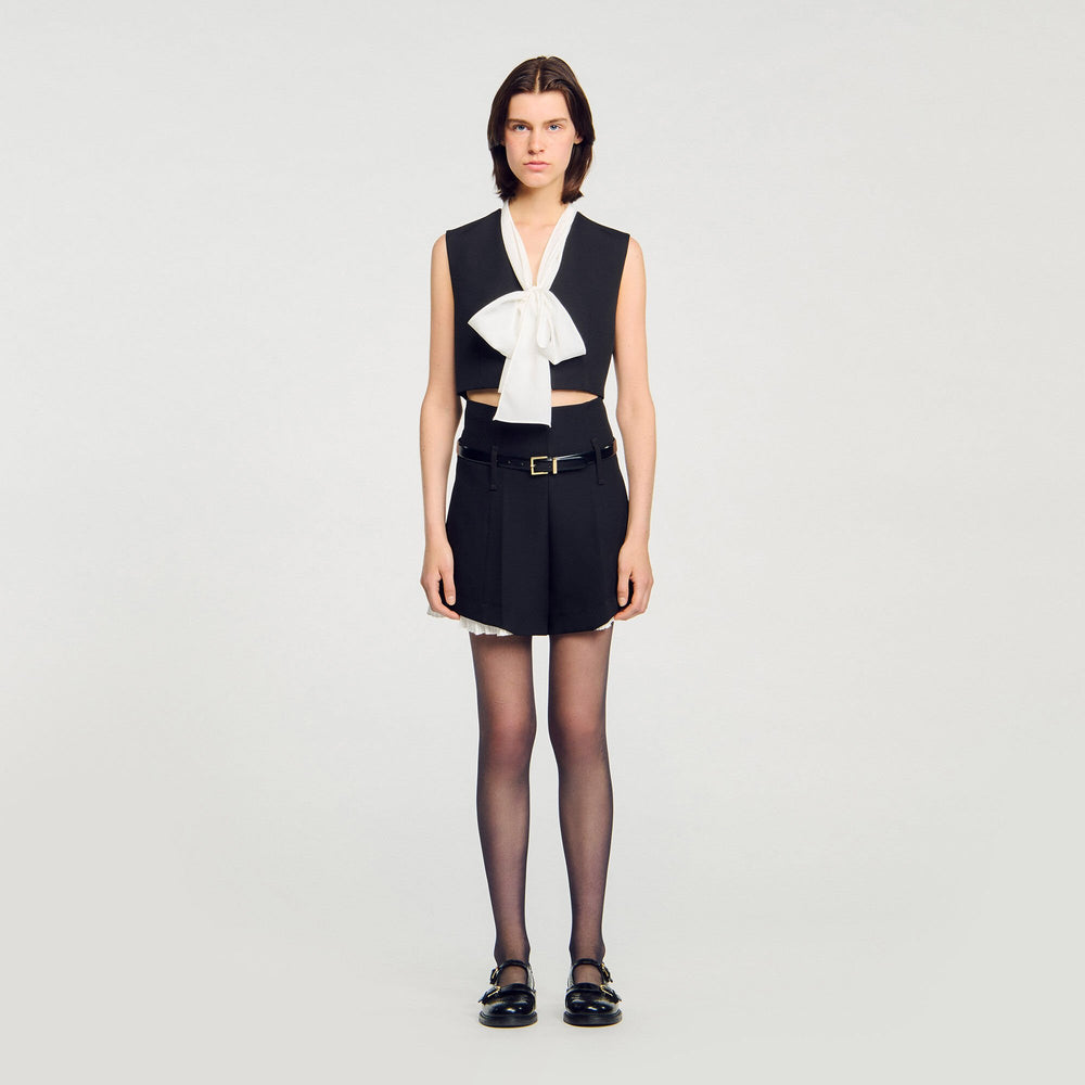 Sandro Women Bow neck crop top