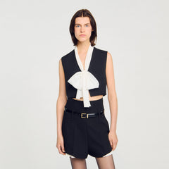 Sandro Women Bow neck crop top