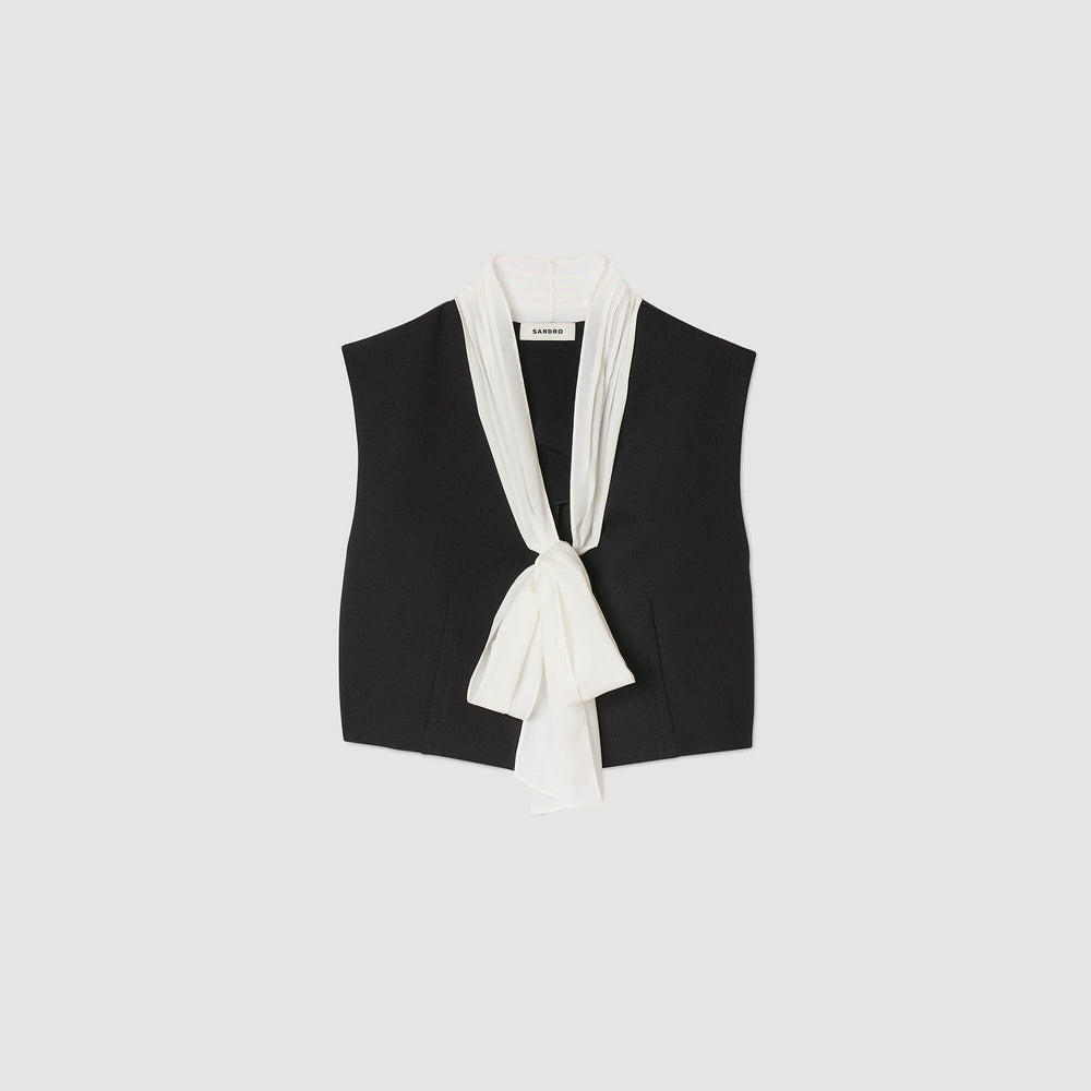 Sandro Women Bow neck crop top