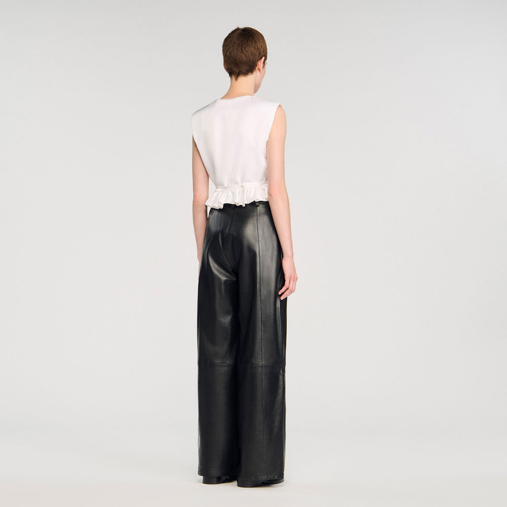Sandro Women Ruffled V-neck crop top