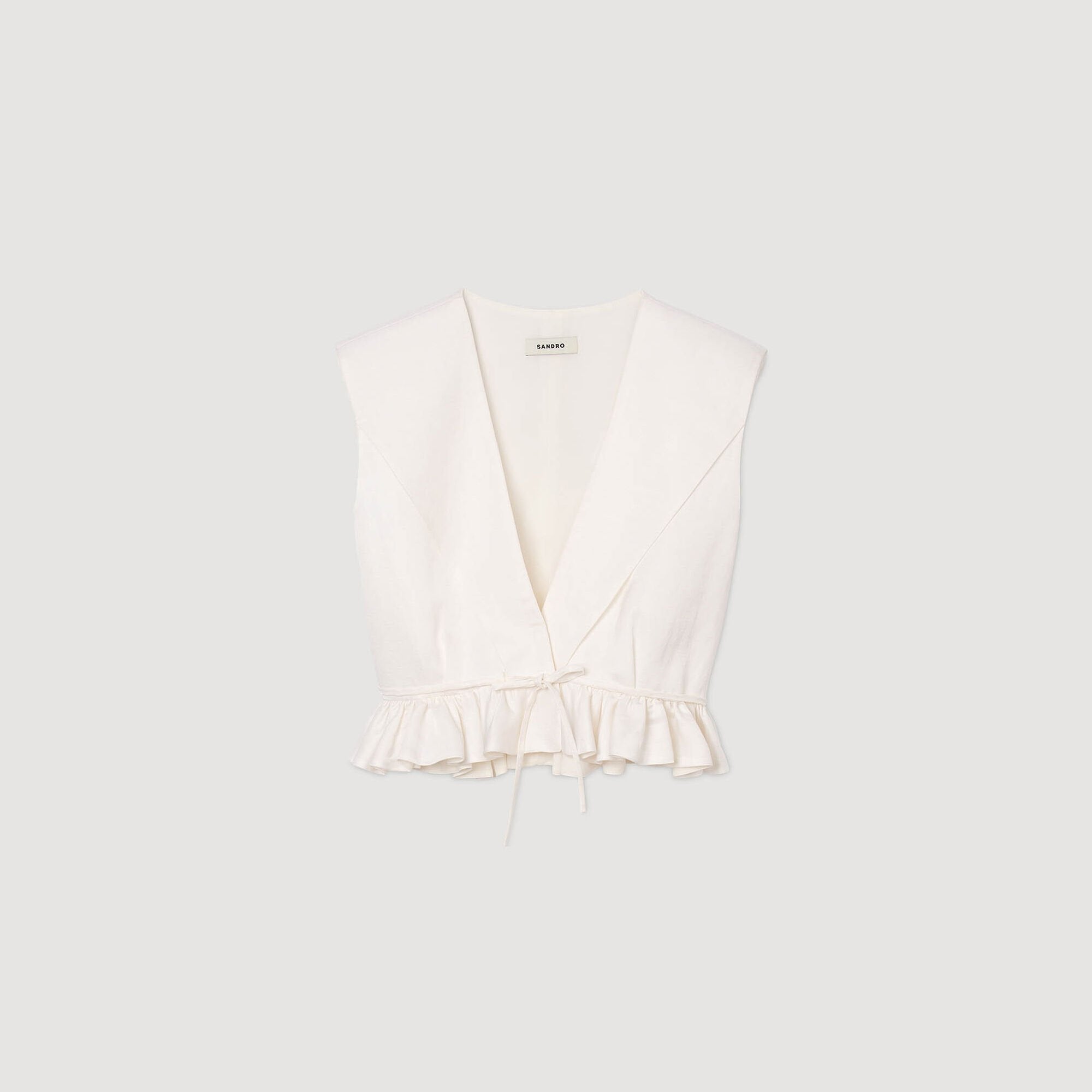 Sandro Women Ruffled V-neck crop top