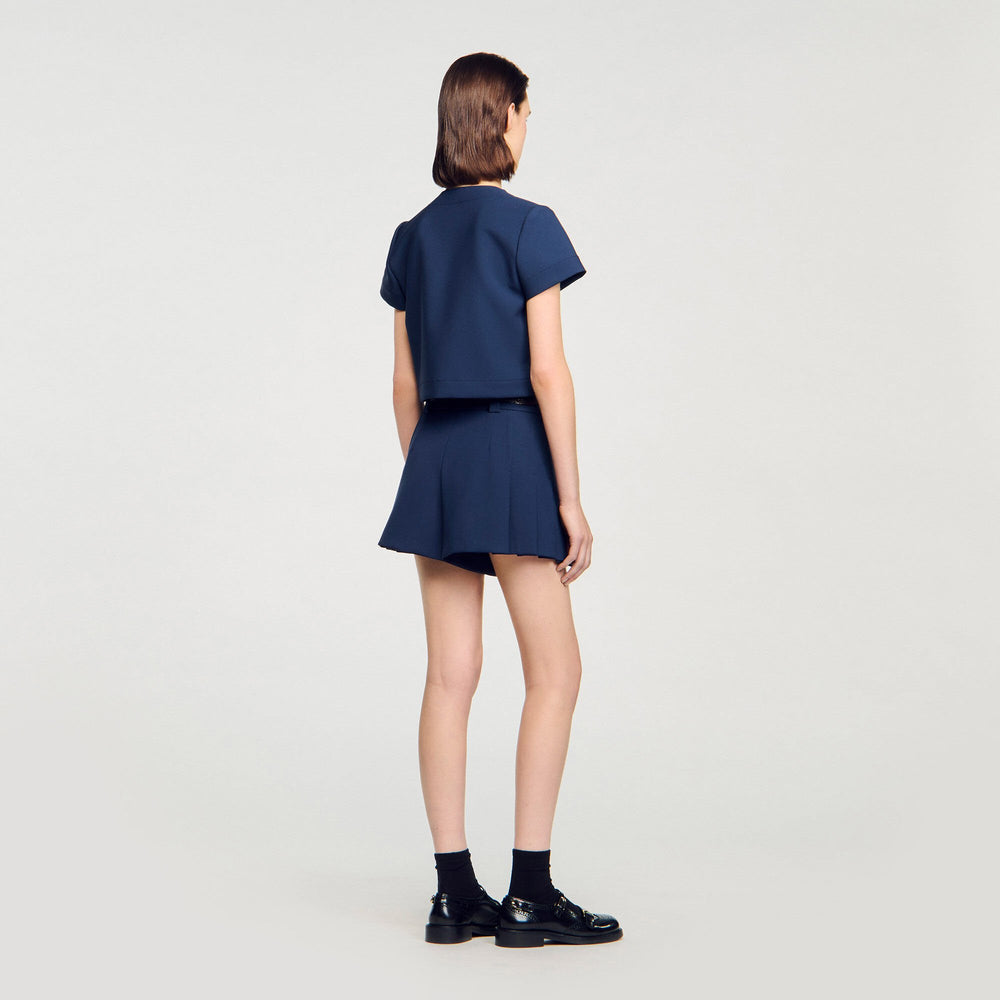 Sandro Women Rounded hem buttoned crop top