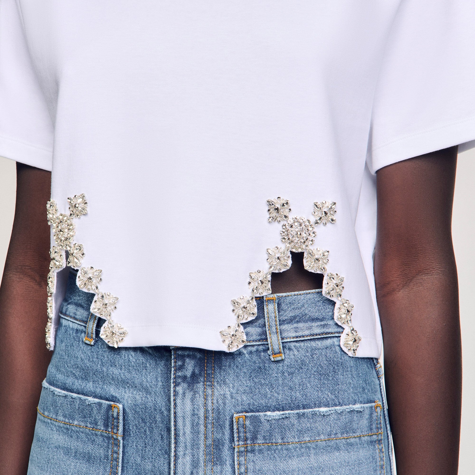 Sandro Women Rhinestone crop top