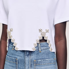 Sandro Women Rhinestone crop top