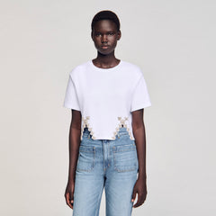 Sandro Women Rhinestone crop top