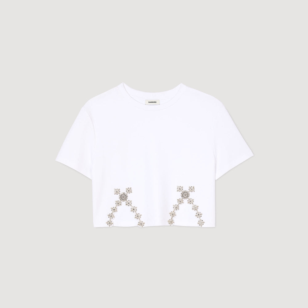 Sandro Women Rhinestone crop top