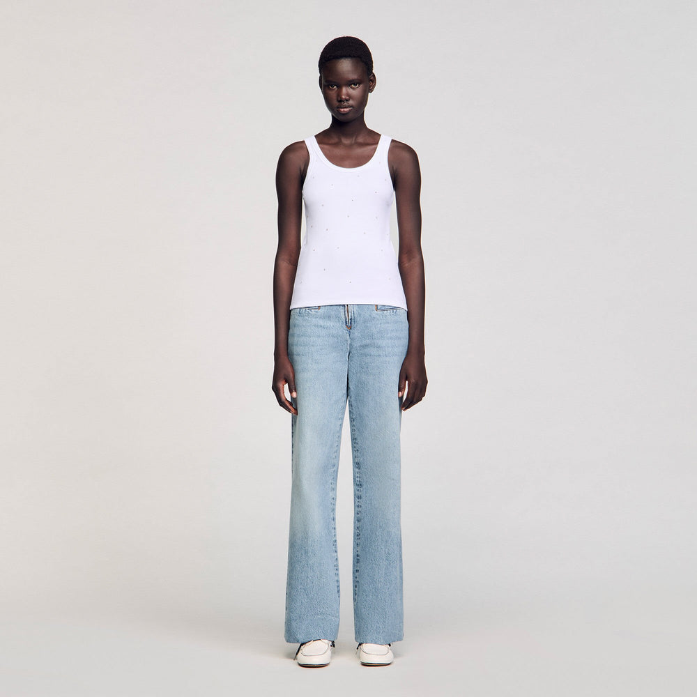Sandro Women Vest top with rhinestones