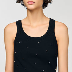 Sandro Women Jersey tank with rhinestones