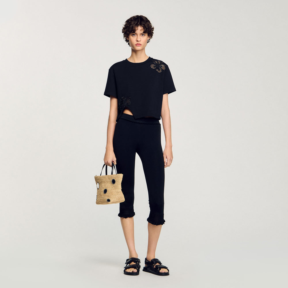 Sandro Women Floral embroidery T-shirt
