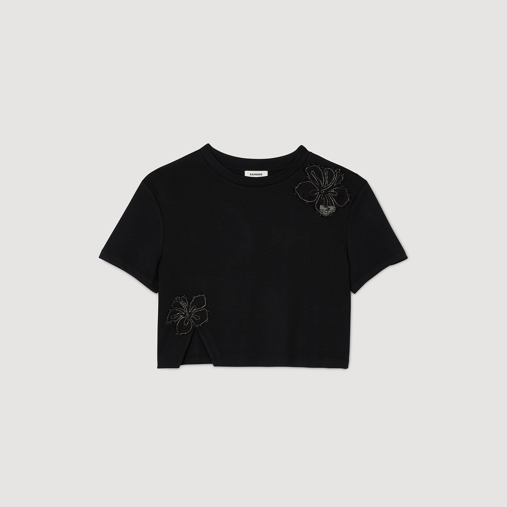 Sandro Women Floral embroidery T-shirt
