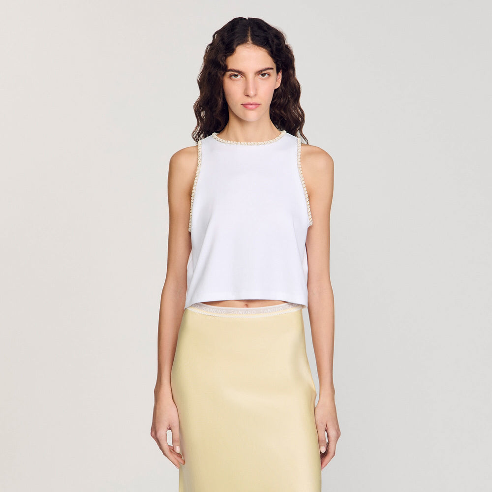 Sandro Women Beaded crop top