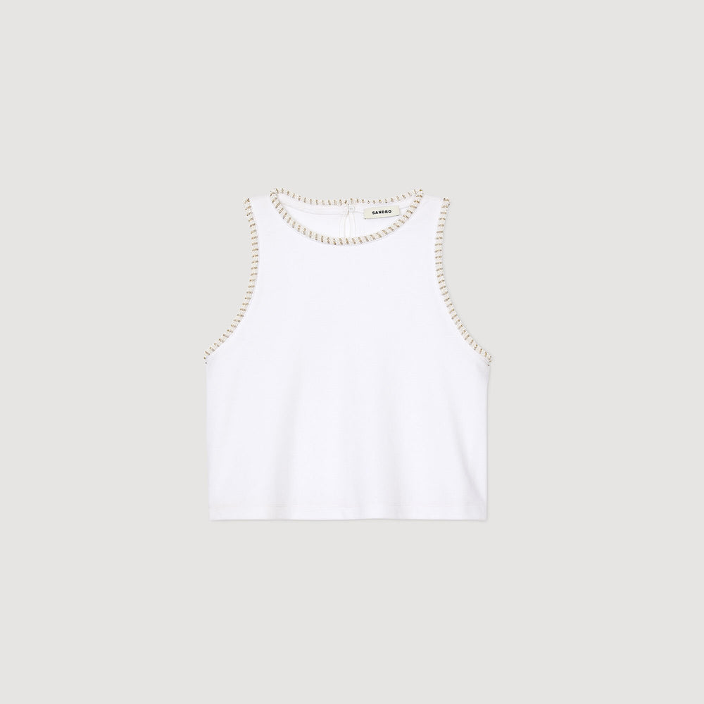 Sandro Women Beaded crop top