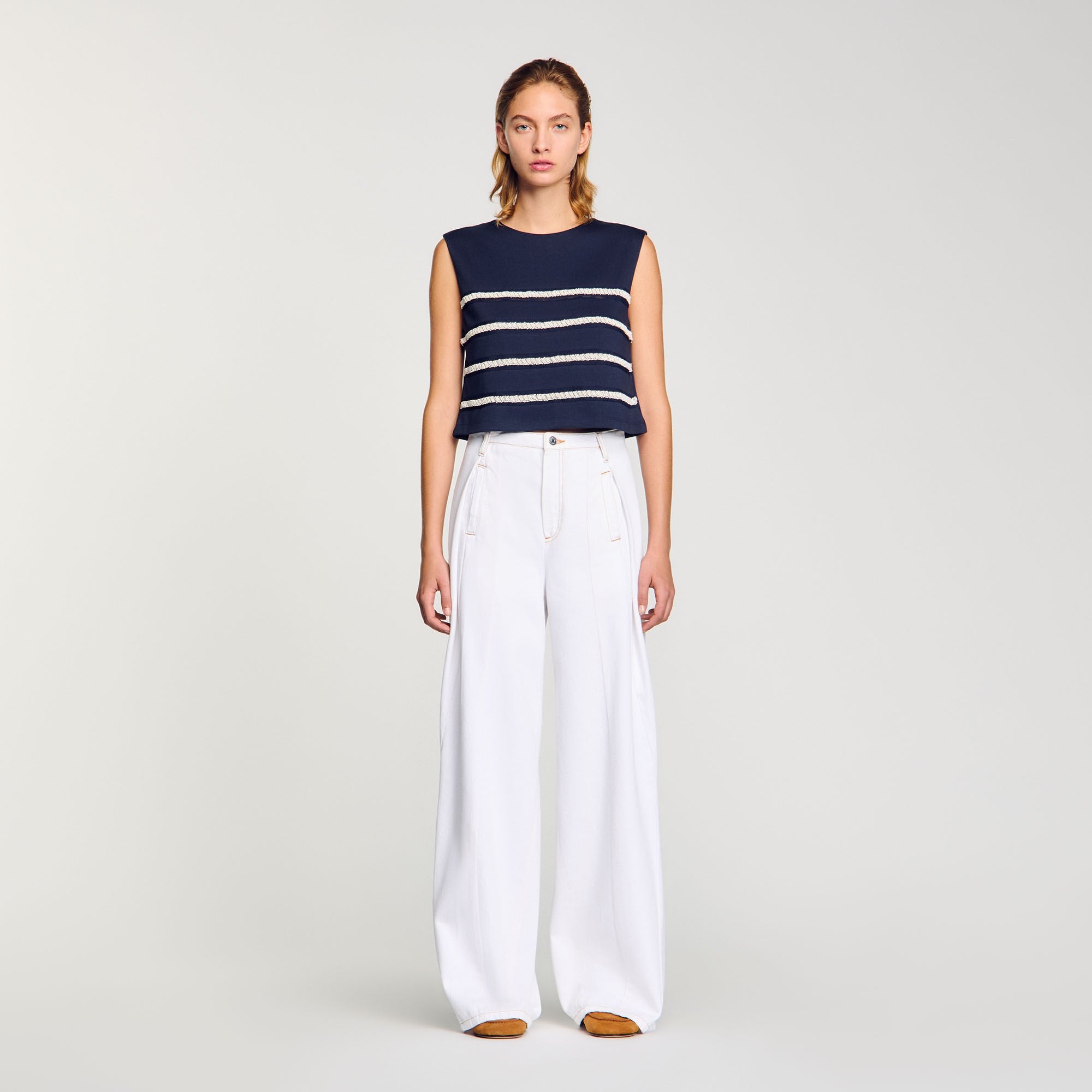 Sandro Women Sleeveless striped T-shirt