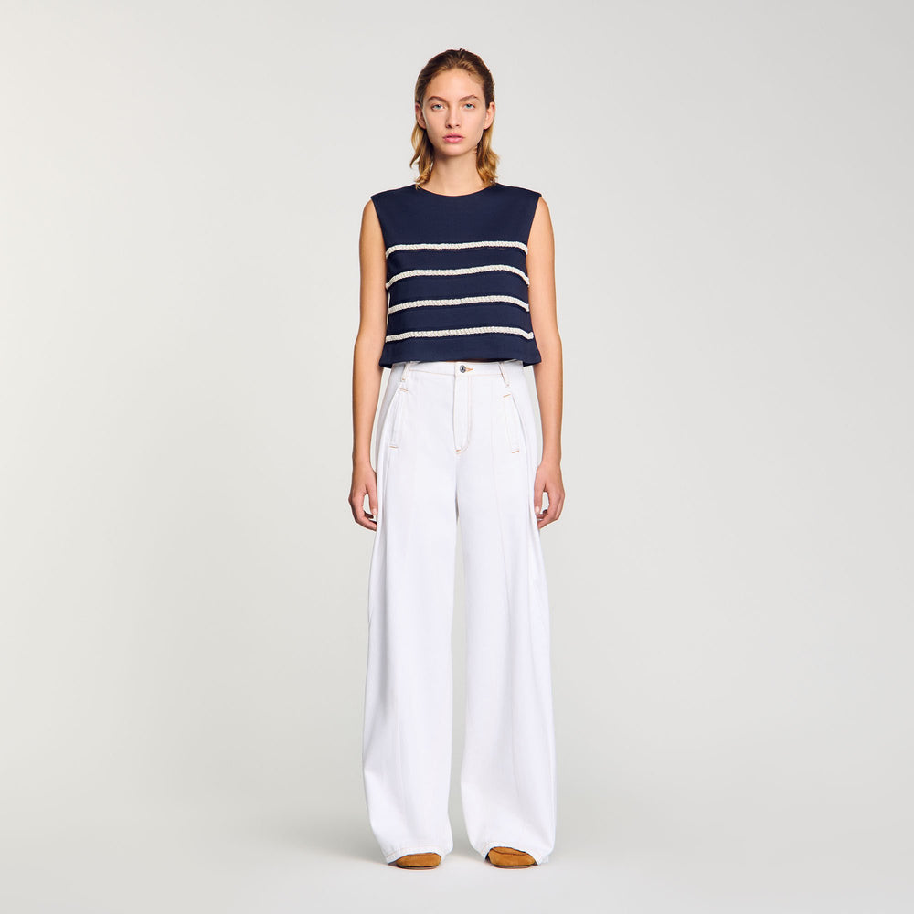 Sandro Women Sleeveless striped T-shirt