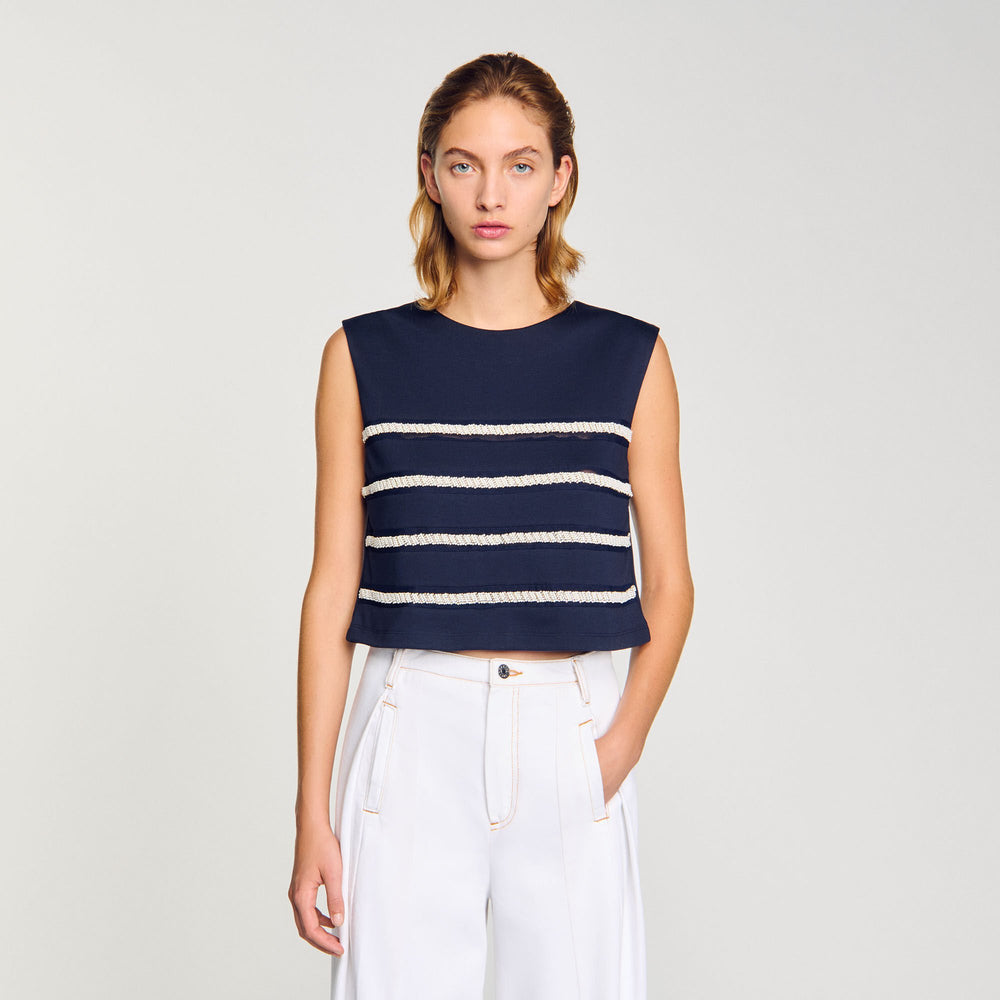 Sandro Women Sleeveless striped T-shirt