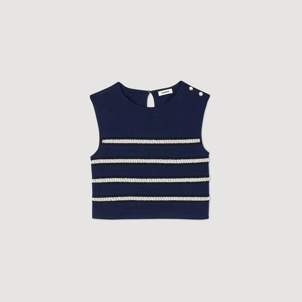 Sandro Women Sleeveless striped T-shirt