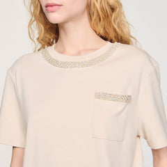 Sandro Women T-shirt with rhinestone details