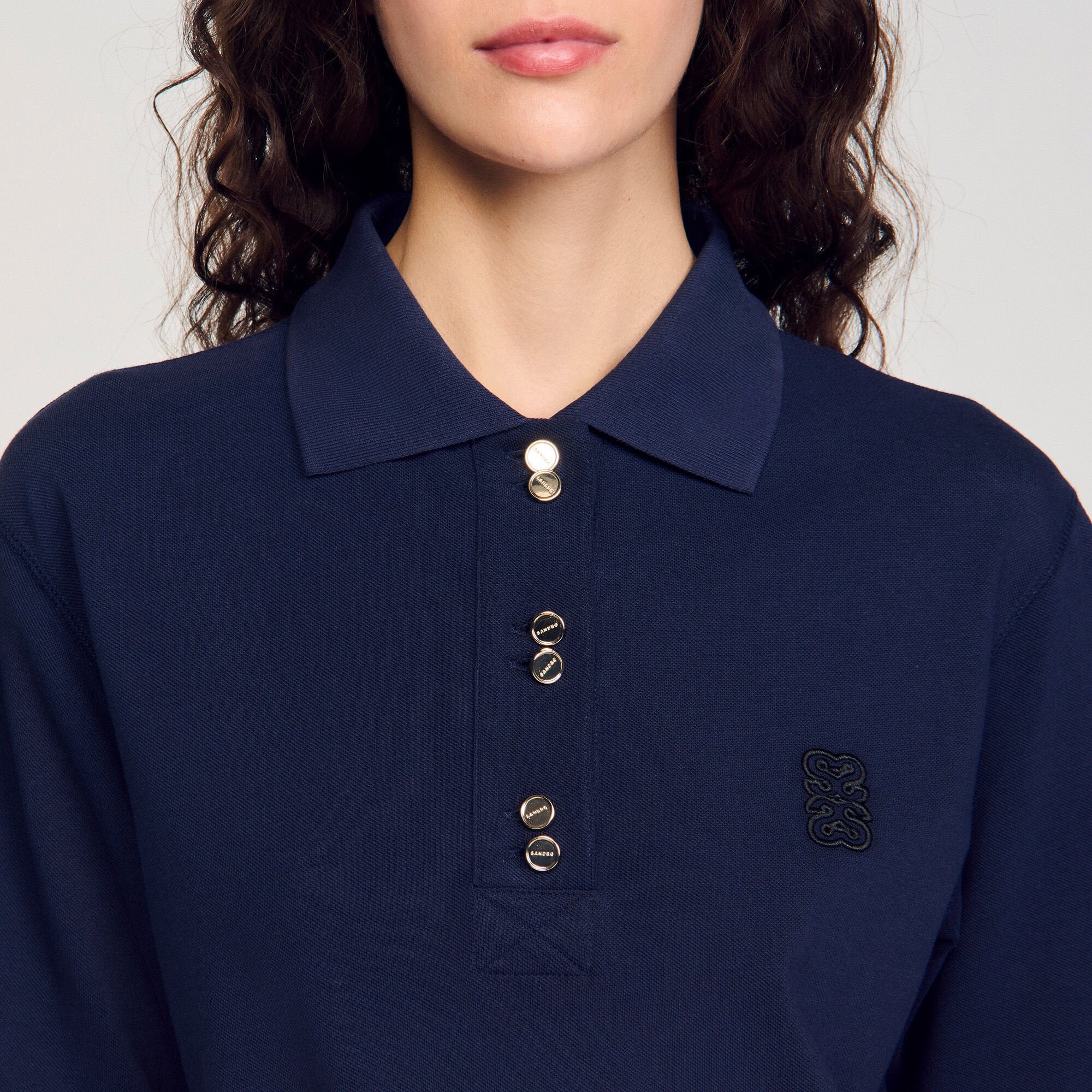 Sandro Women Polo shirt with decorative buttons