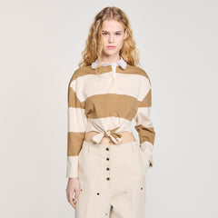 Sandro Women Striped polo-neck T-shirt
