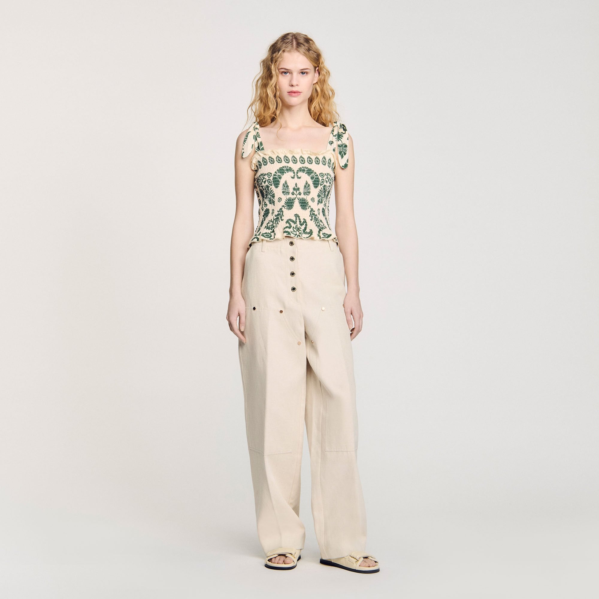 Sandro Women Floral motif smocked top