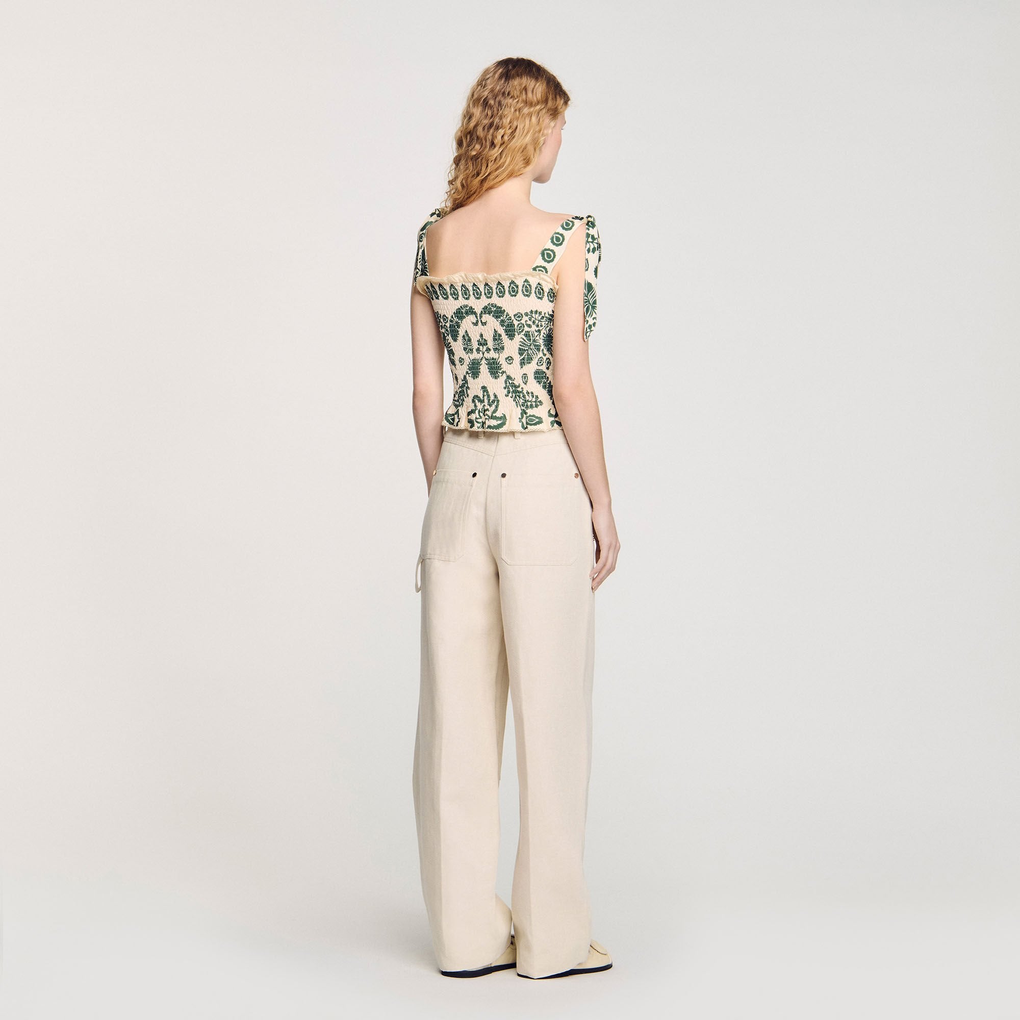 Sandro Women Floral motif smocked top