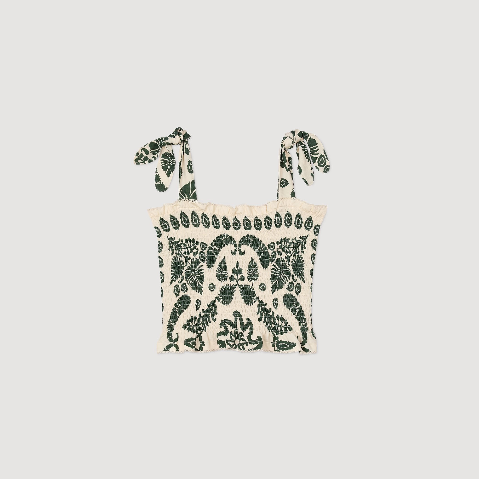 Sandro Women Floral motif smocked top