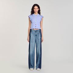 Sandro Women Striped smocked T-shirt