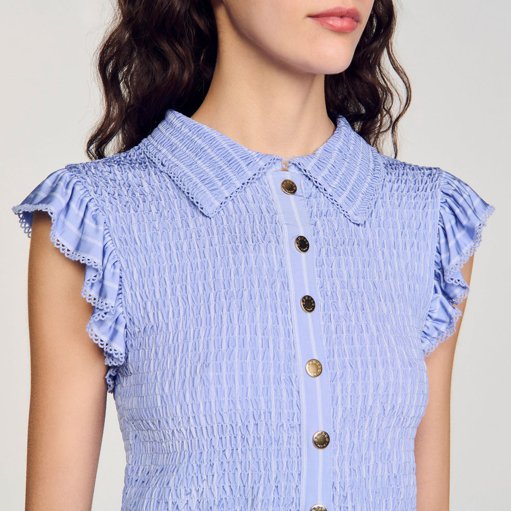 Sandro Women Striped smocked T-shirt