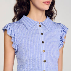 Sandro Women Striped smocked T-shirt
