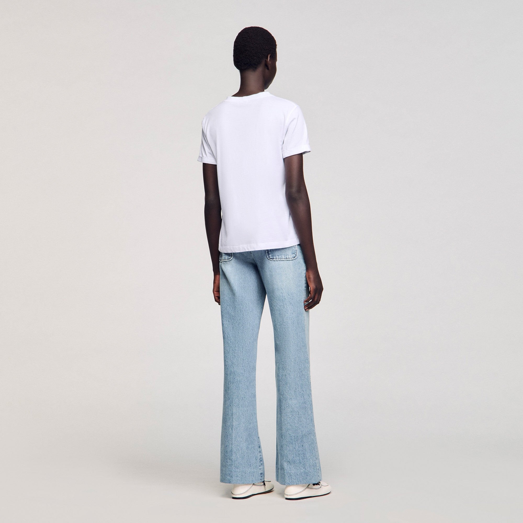 Sandro Women Cotton T-shirt with embroidery