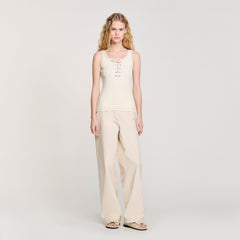 Sandro Women Lace-up vest top