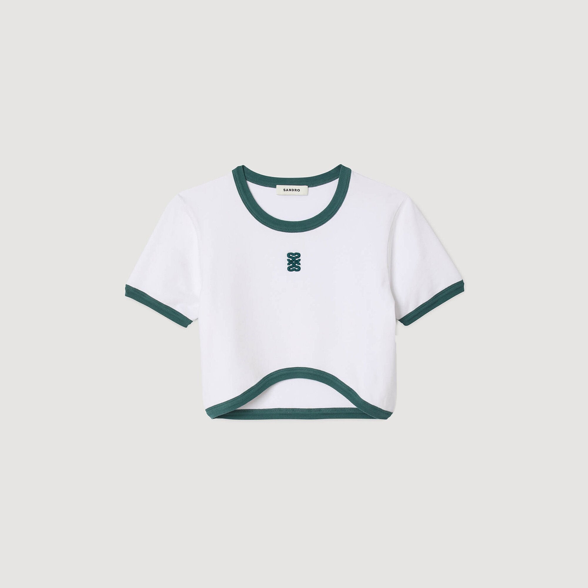 Sandro Women Two-tone cropped T-shirt