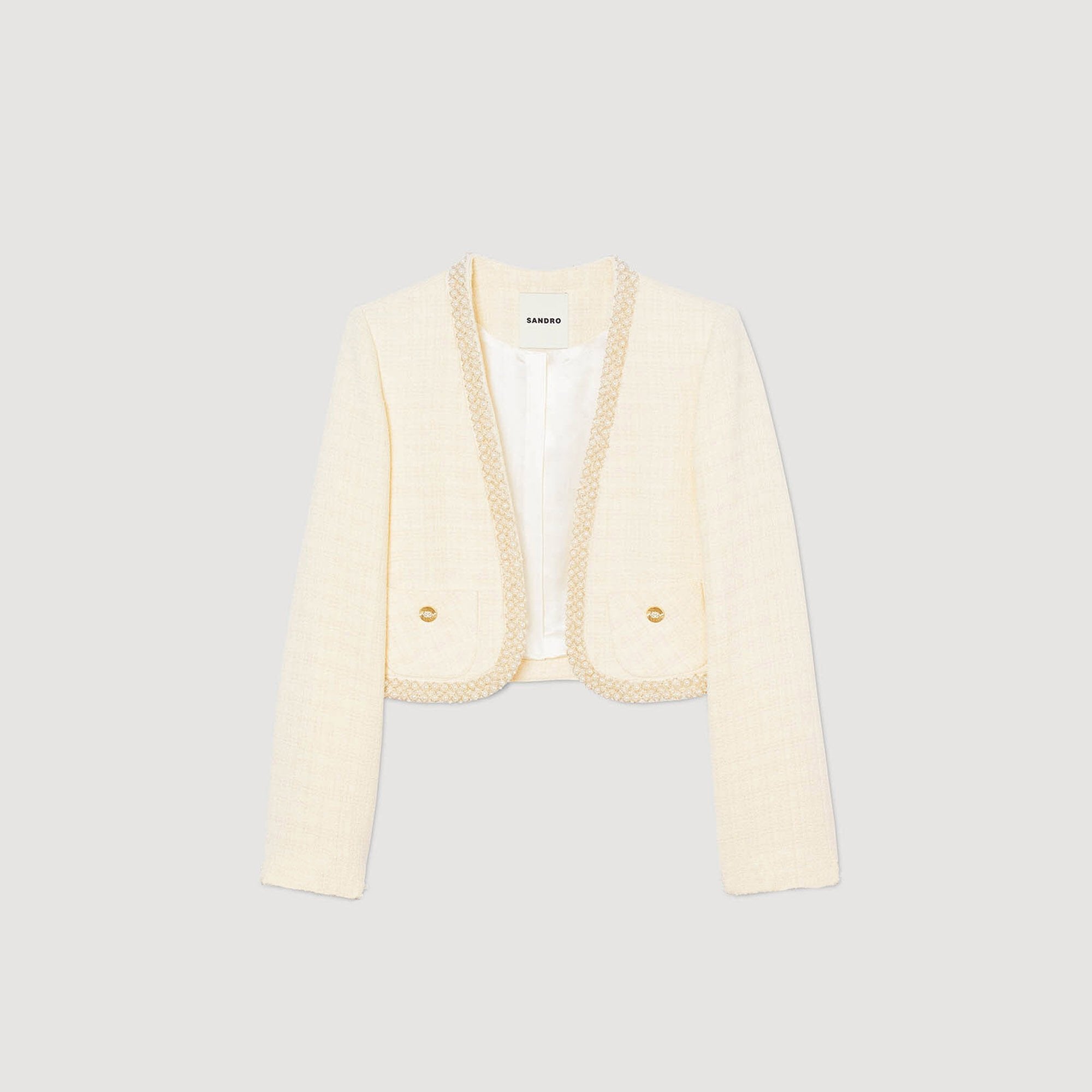 Sandro Women Cropped tweed jacket