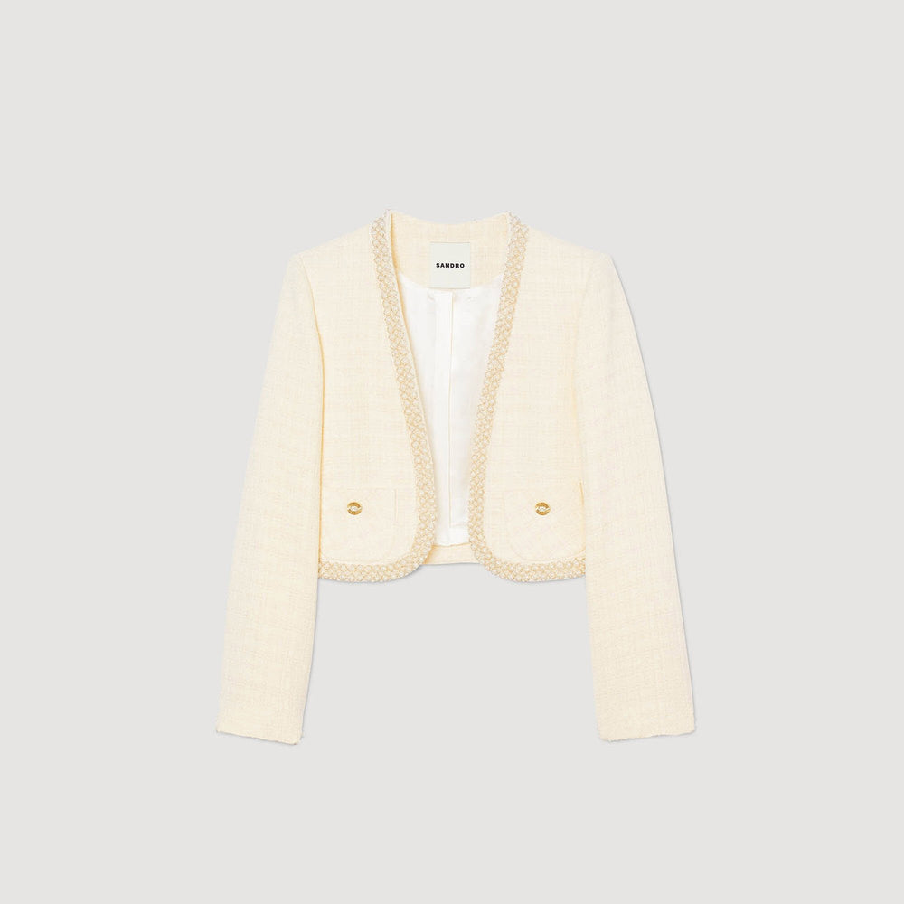 Sandro Women Cropped tweed jacket