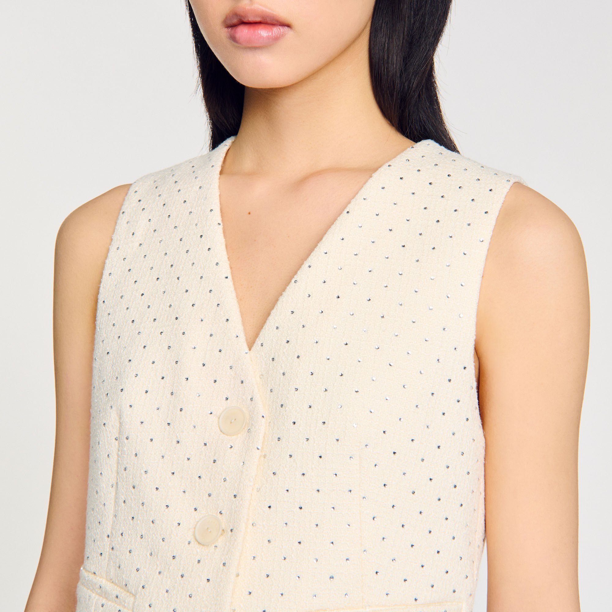 Sandro Women Rhinestone tweed jacket
