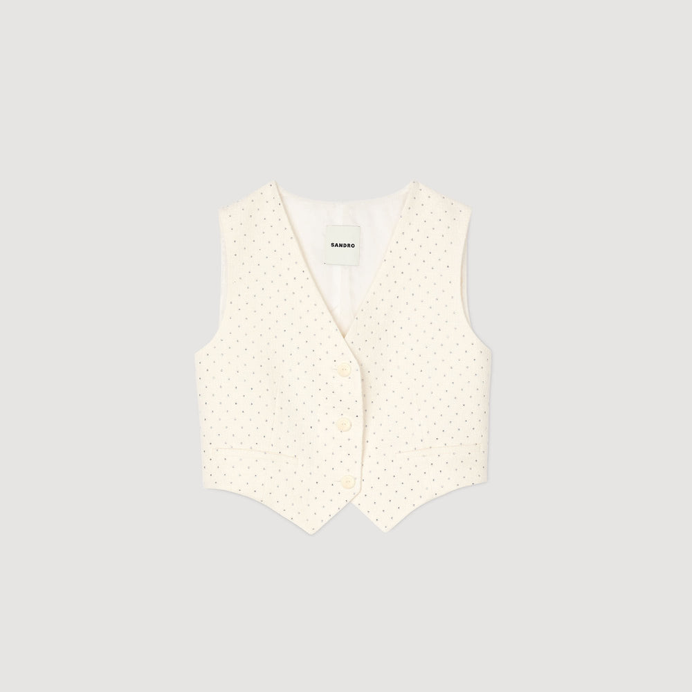 Sandro Women Rhinestone tweed jacket