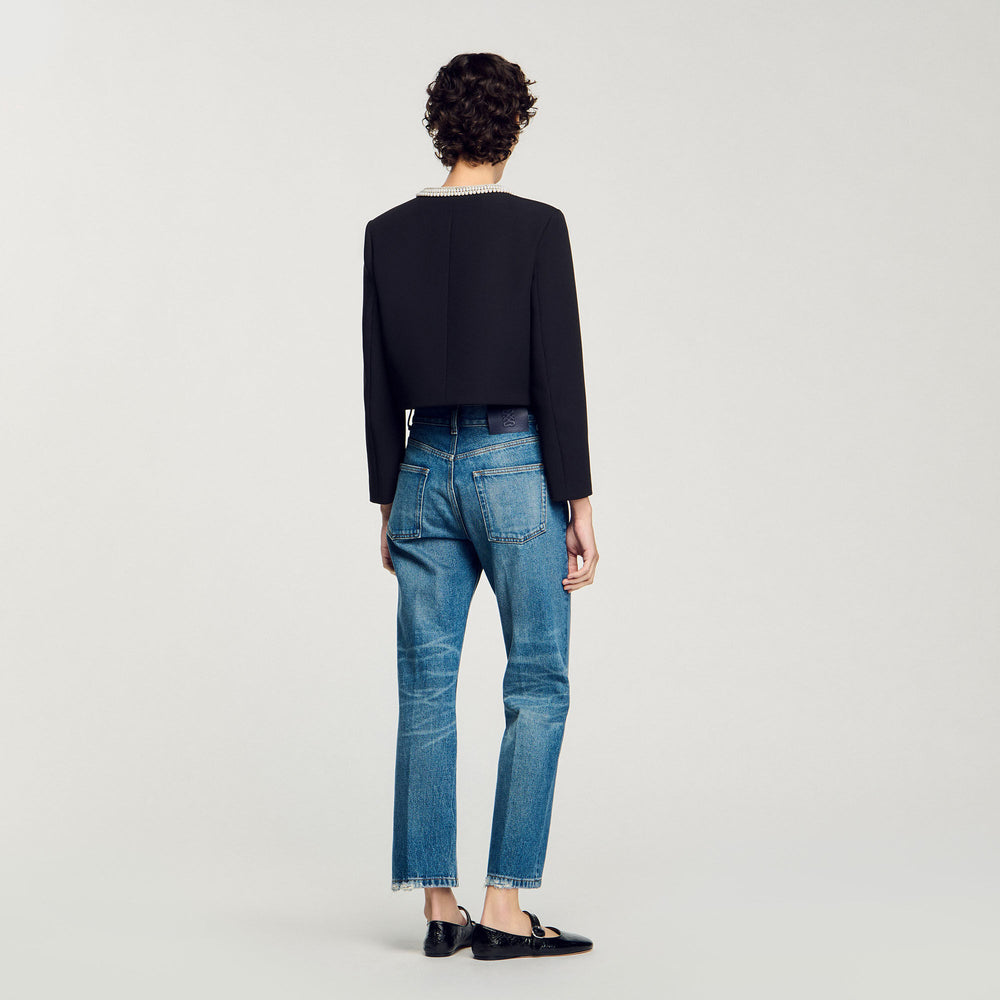 Sandro Women Jacket with beaded collar