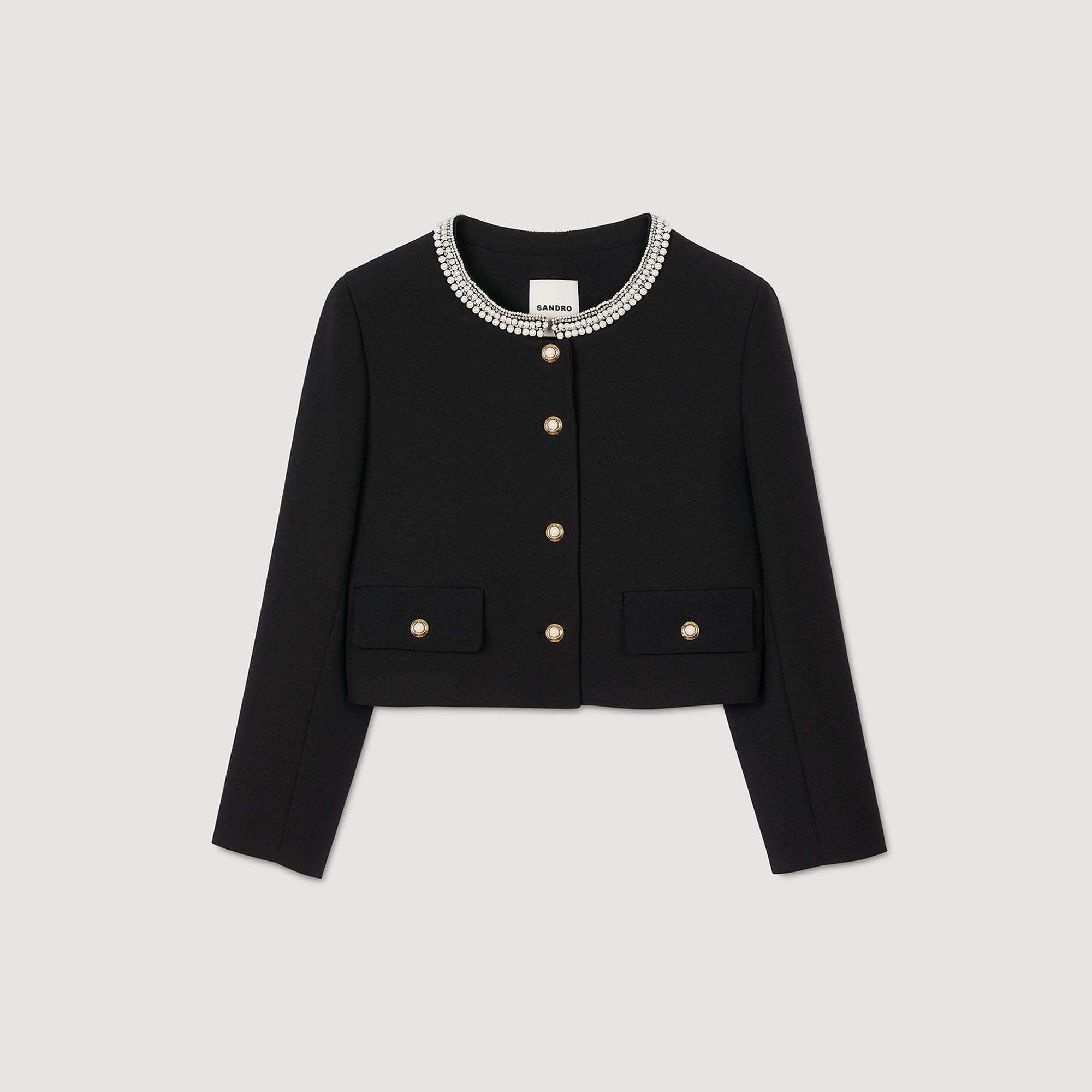 Sandro Women Jacket with beaded collar