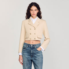 Sandro Women Cropped buttoned jacket